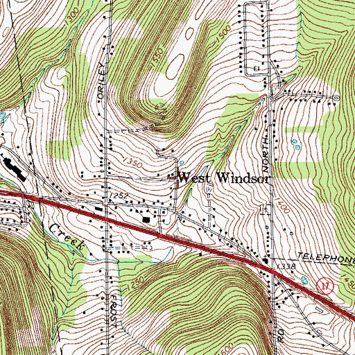 Topographic Map of West Windsor, NY