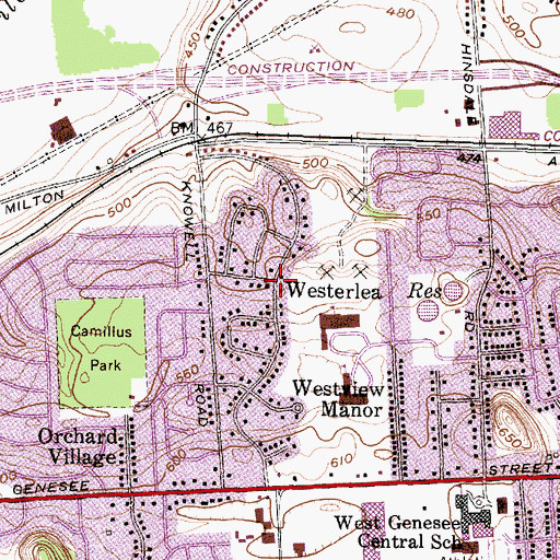 Topographic Map of Westerlea, NY