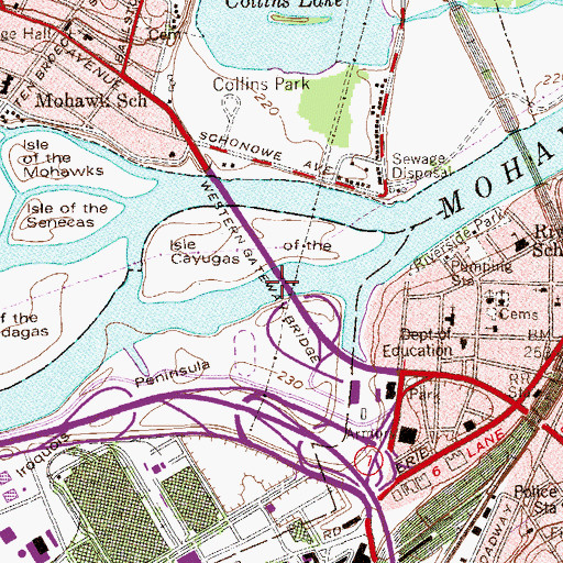 Topographic Map of Western Gateway Bridge, NY