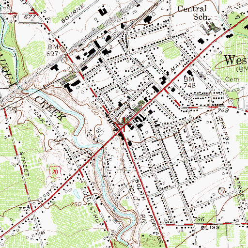 Topographic Map of Westfield, NY