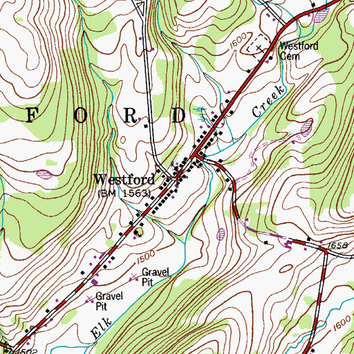 Topographic Map of Westford, NY