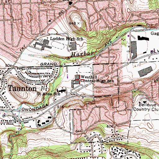 Topographic Map of Westhill High School, NY
