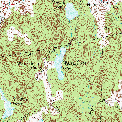 Topographic Map of Westminster Lake, NY