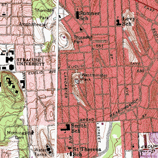Topographic Map of Westminster Park, NY
