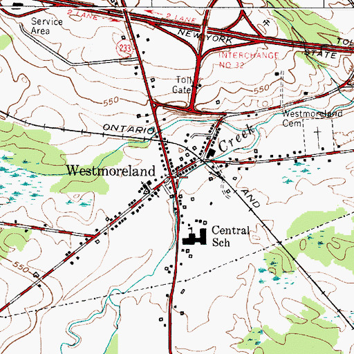 Topographic Map of Westmoreland, NY