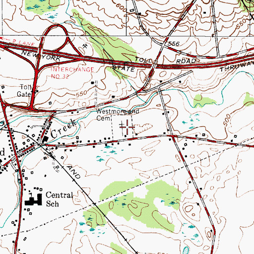 Topographic Map of Westmoreland Cemetery, NY