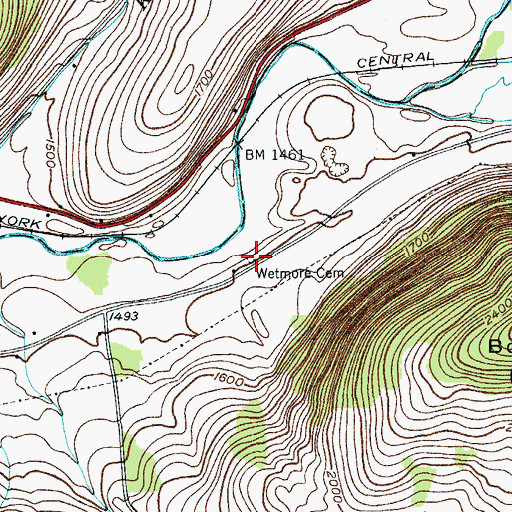 Topographic Map of Wetmore Cemetery, NY