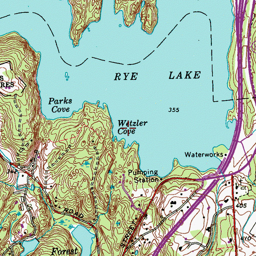 Topographic Map of Wetzler Cove, NY