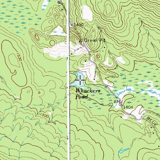Topographic Map of Whackers Pond, NY