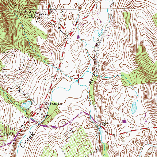 Topographic Map of Whaley Lake Stream, NY
