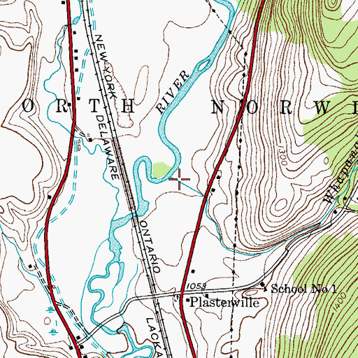 Topographic Map of Whapanaka Brook, NY