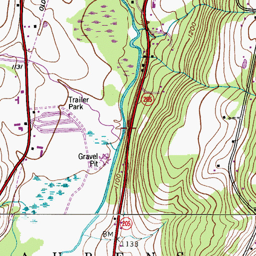 Topographic Map of Wharton Creek, NY
