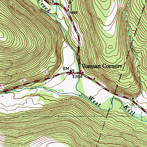 Topographic Map of Wharton Hollow, NY