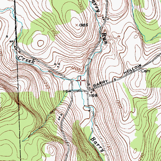 Topographic Map of Whaupaunaucau Creek, NY