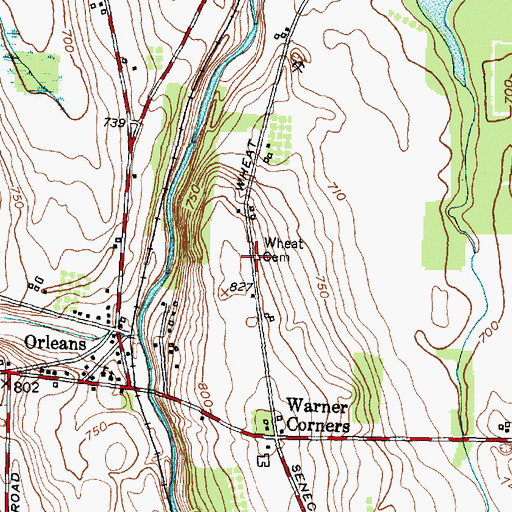 Topographic Map of Wheat Cemetery, NY