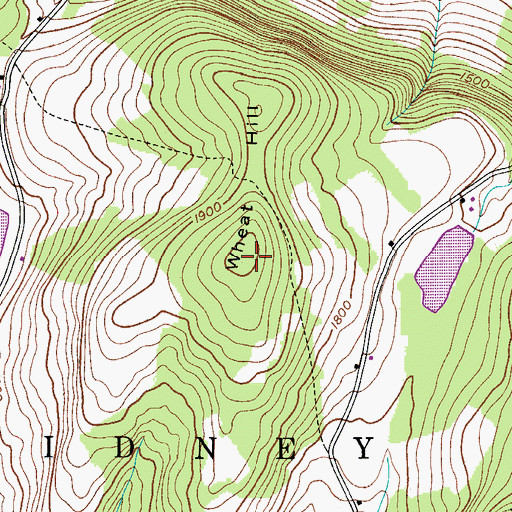 Topographic Map of Wheat Hill, NY