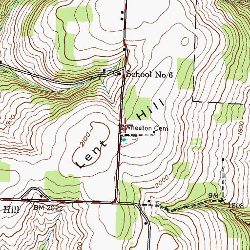 Topographic Map of Wheaton Cemetery, NY
