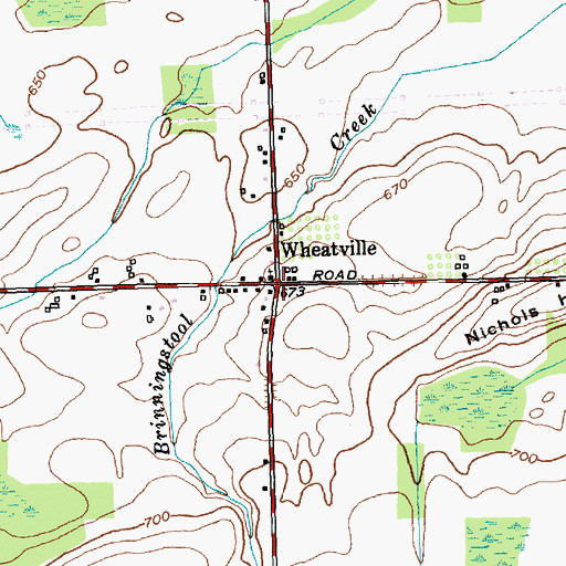 Topographic Map of Wheatville, NY