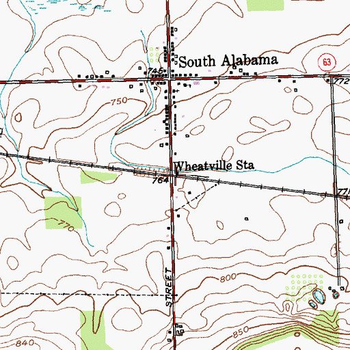 Topographic Map of Wheatville Station, NY