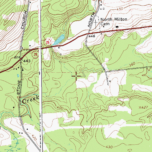 Topographic Map of Wheeler Creek, NY