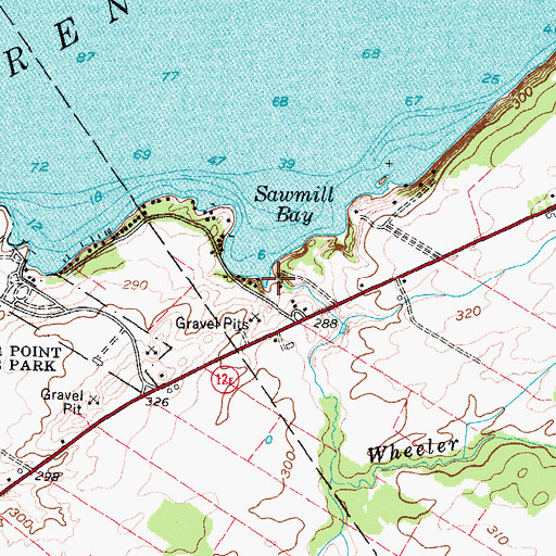 Topographic Map of Wheeler Creek, NY