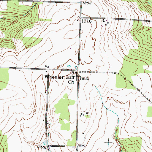 Topographic Map of Wheeler Hill Church, NY