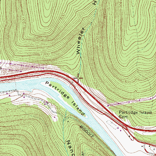 Topographic Map of Wheeler Hollow, NY