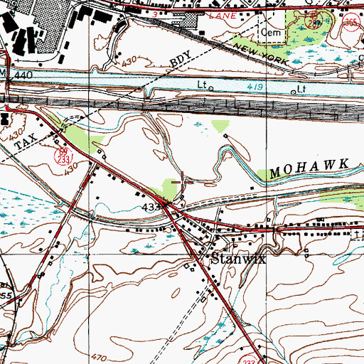 Topographic Map of Wheelers Creek, NY