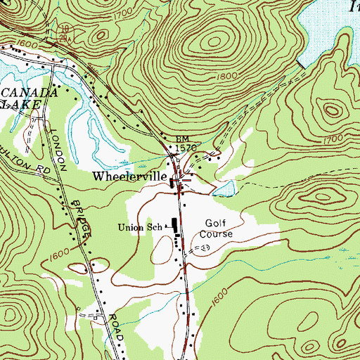Topographic Map of Wheelerville, NY