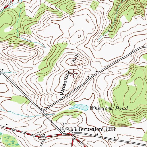 Topographic Map of Wheelock Hill, NY