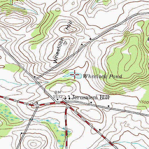 Topographic Map of Wheelock Pond, NY