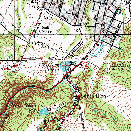 Topographic Map of Wheelock Pond, NY