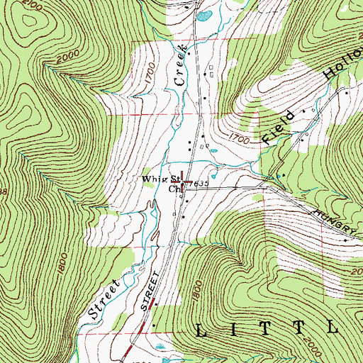 Topographic Map of Whig Street Church, NY