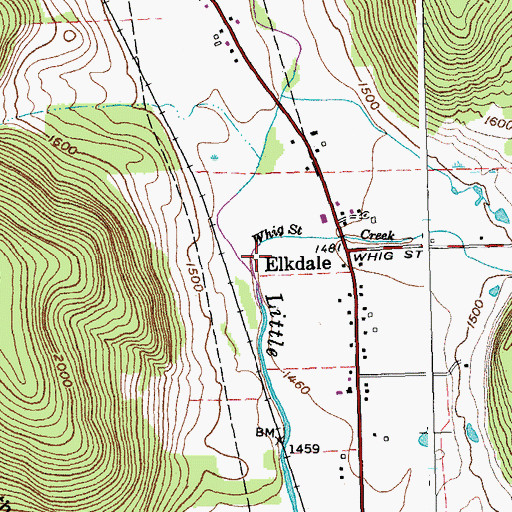 Topographic Map of Whig Street Creek, NY