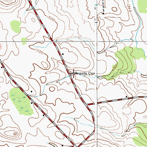 Topographic Map of Whipple Cemetery, NY