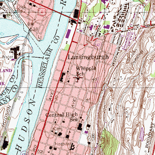 Topographic Map of Whipple School, NY
