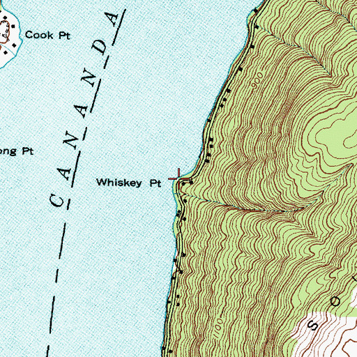 Topographic Map of Whiskey Point, NY