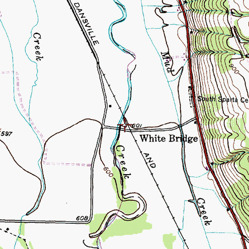 Topographic Map of White Bridge, NY