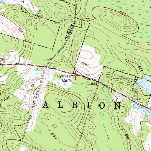 Topographic Map of White Cemetery, NY