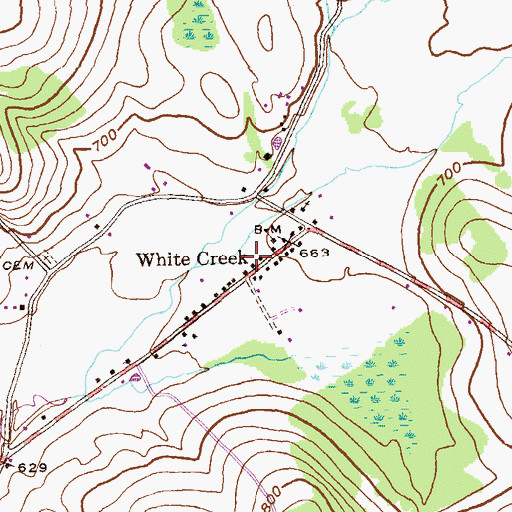 Topographic Map of White Creek, NY