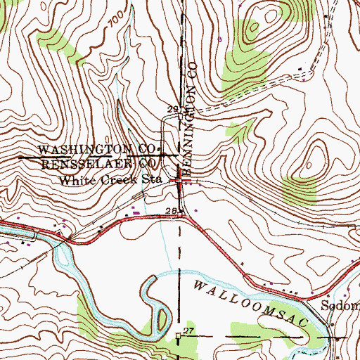 Topographic Map of White Creek Station, NY
