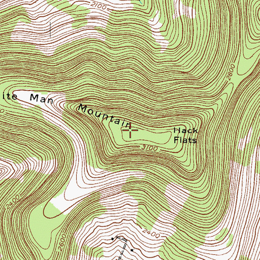 Topographic Map of White Man Mountain, NY