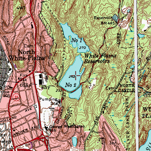 Topographic Map of White Plains Reservoir Number Two, NY