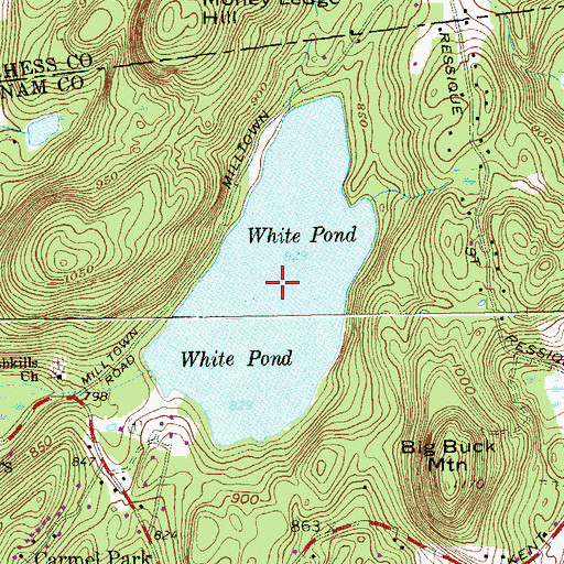 Topographic Map of White Pond, NY