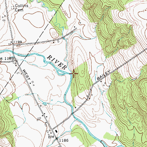 Topographic Map of White River, NY