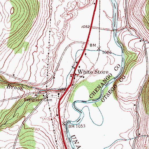 Topographic Map of White Store, NY