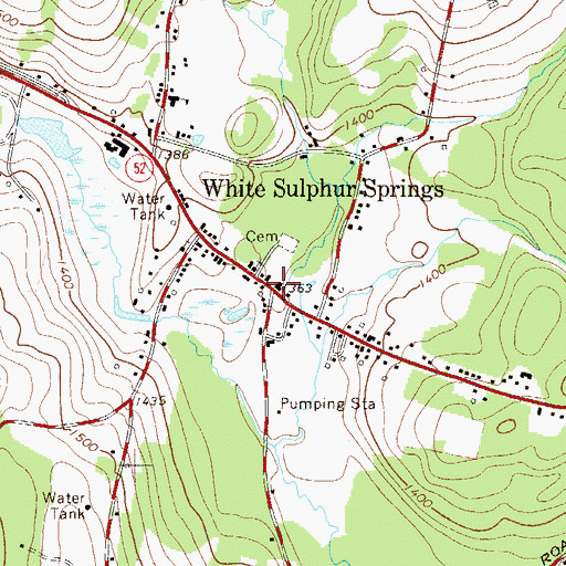 Topographic Map of White Sulphur Springs, NY