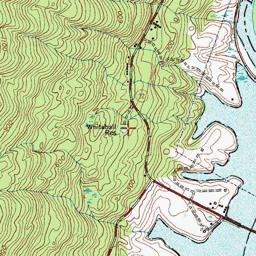 Topographic Map of Whitehall Reservoir, NY