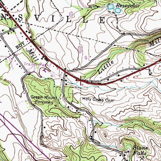 Topographic Map of Whiteman Gully, NY