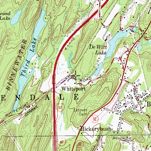 Topographic Map of Whiteport, NY